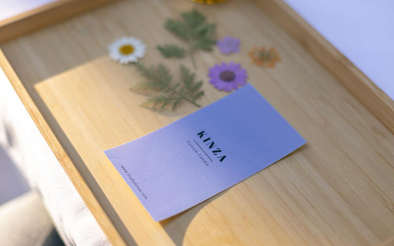 Studio Kinza soy candles with citrus and lavender ingredients for home wellness and mood balancing in Dubai.