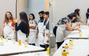 Corporate team building workshop with candle making activities in Dubai