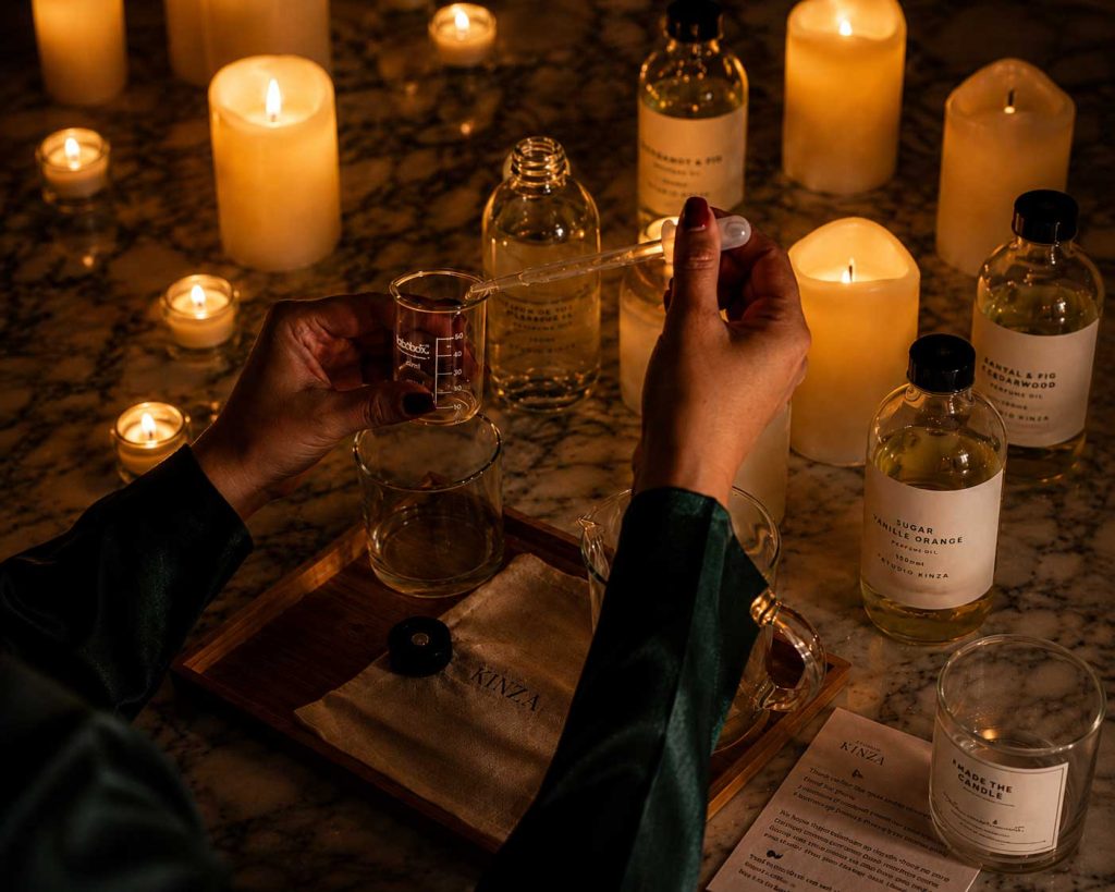Luxury candle making experience with handcrafted candles