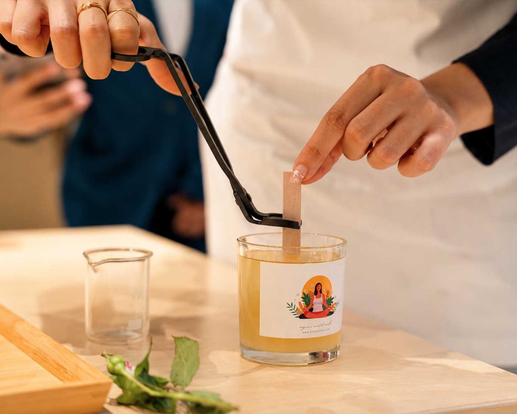 Employee wellness activity with candle making workshop UAE