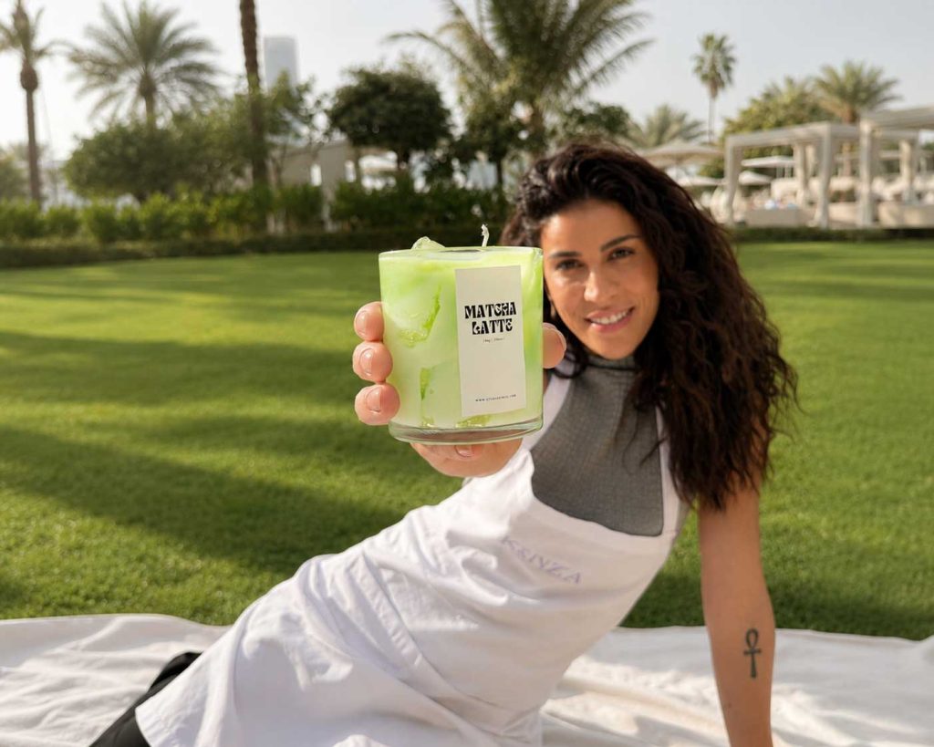 Iced Matcha themed candle making workshop Dubai