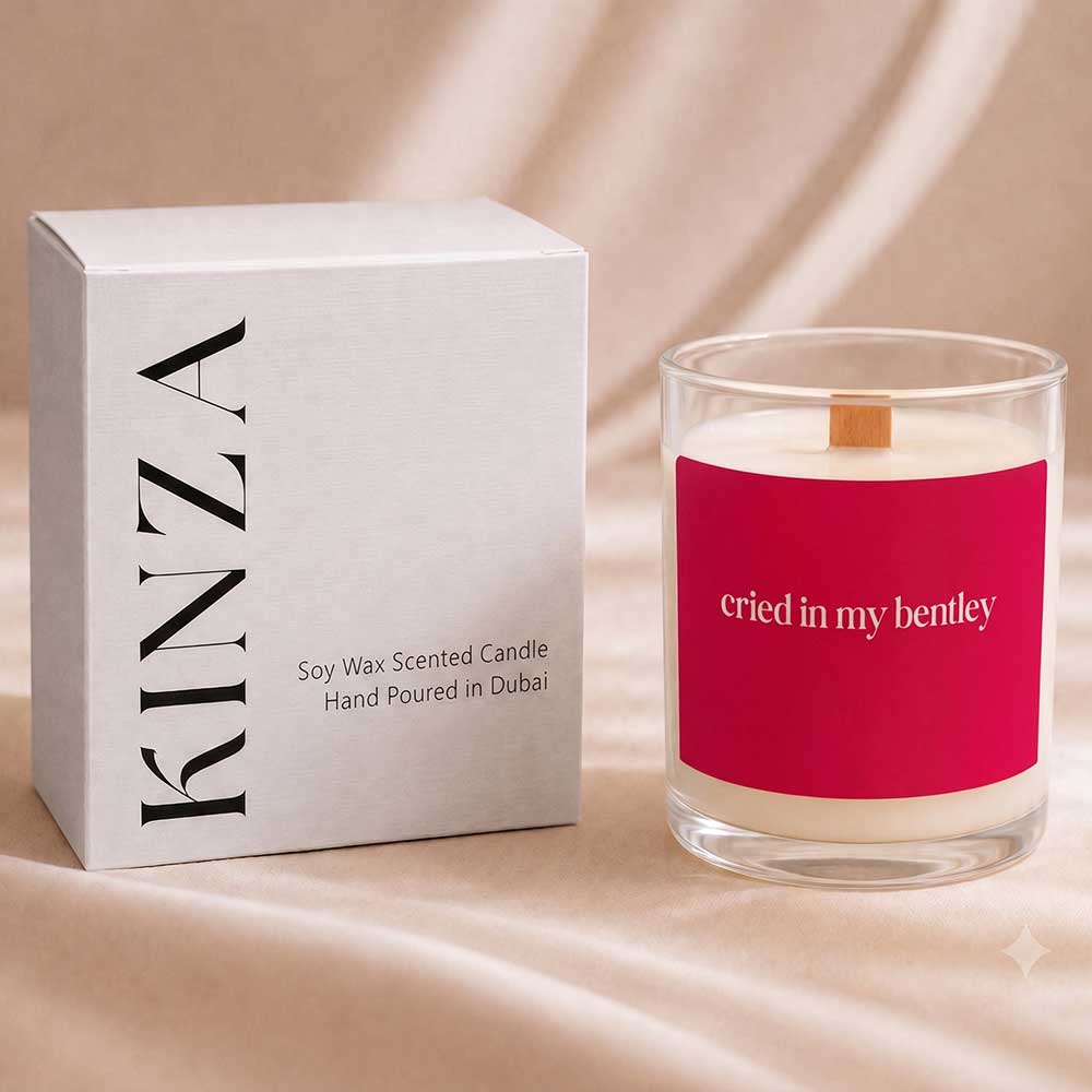 Cried in my Bentley 2 Cried in My Bentley Studio Kinza Candle Gift Box Packaging – Luxury Scented Candle Gift Set