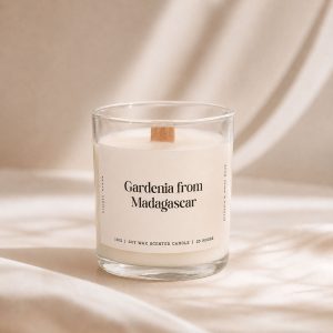 Studio Kinza Gardenia From Madagascar floral soy candle in glass jar