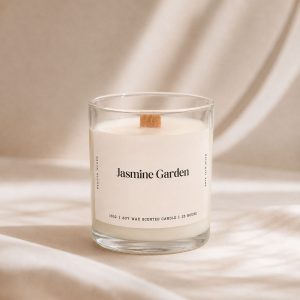Studio Kinza Jasmine Garden jasmine soy candle in glass jar