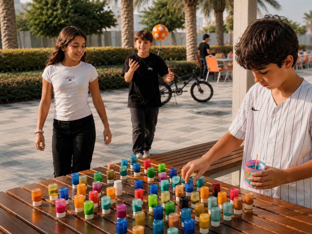 Kids candle making workshop setup in Abu Dhabi