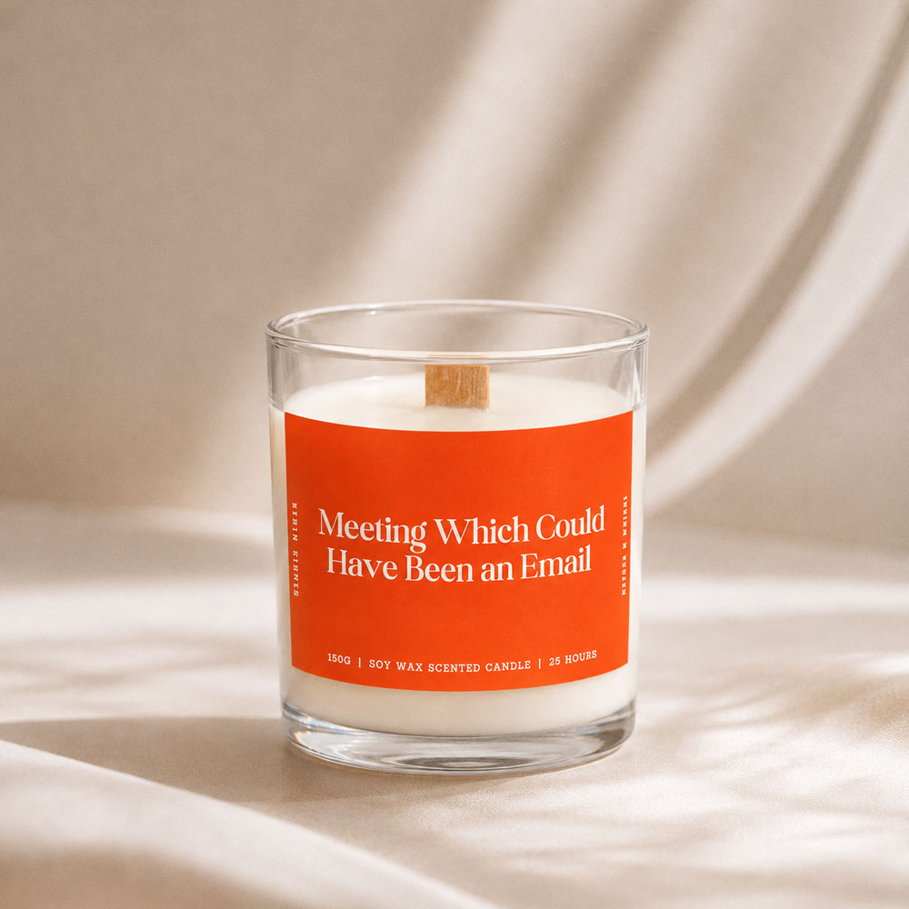 Studio Kinza Meeting Which Could Have Been An Email banana cream soy candle in glass jar