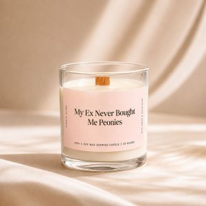 Studio Kinza My Ex Never Bought Me Peonies peony soy candle in glass jar