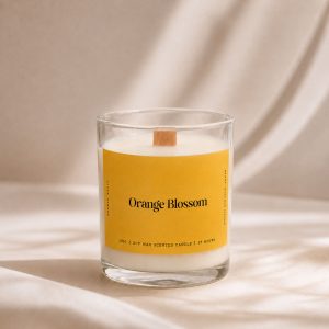 Studio Kinza Orange Blossom citrus soy candle in glass jar