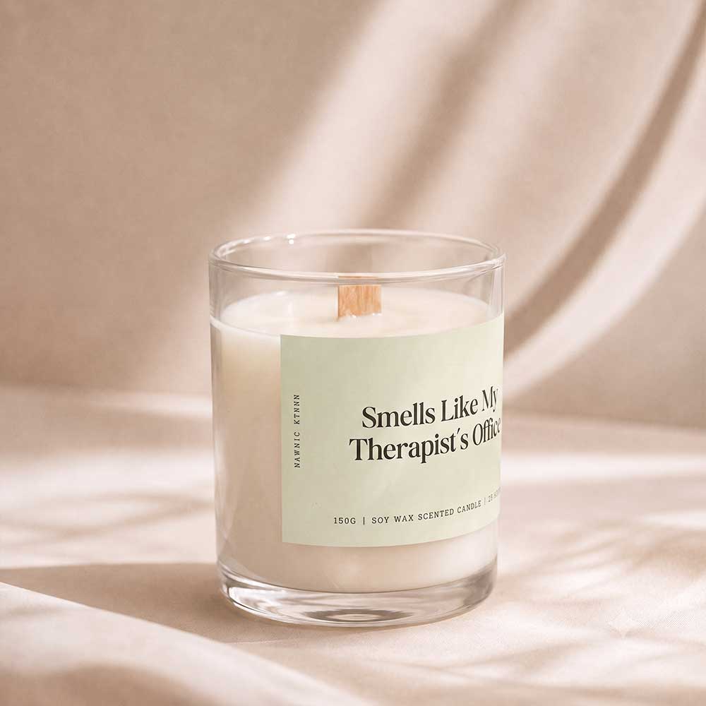 Studio Kinza Smells Like My Therapist's Office soy candle with luxury scented fragrance