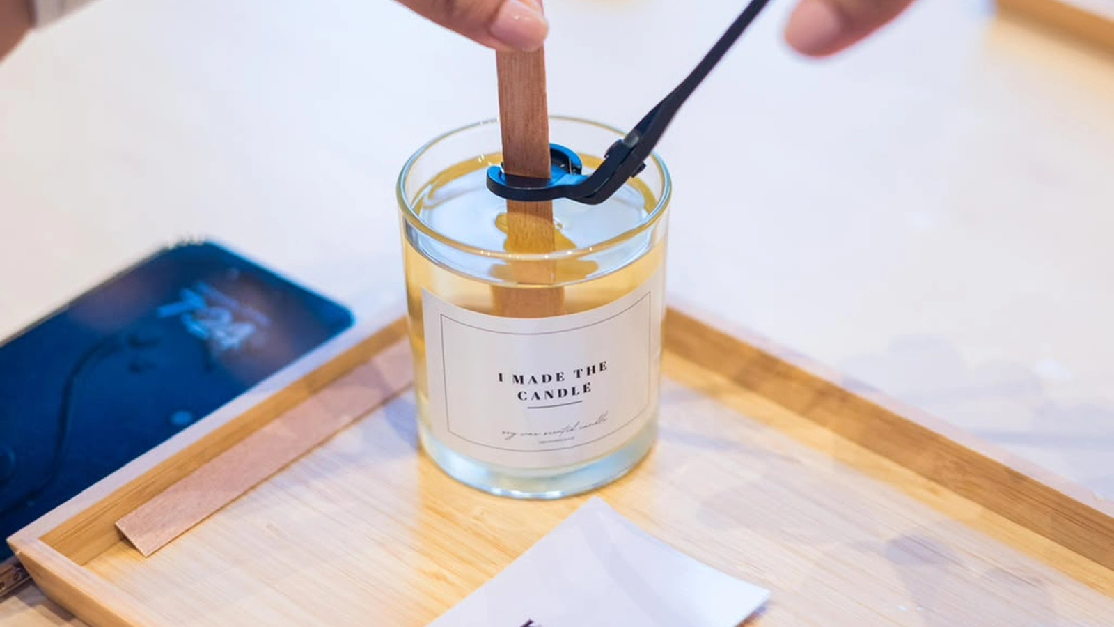 Corporate employees enjoying a candle making team-building workshop in Dubai with Studio Kinza