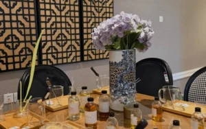 Private home candle-making workshop in Dubai with guests creating personalised candles