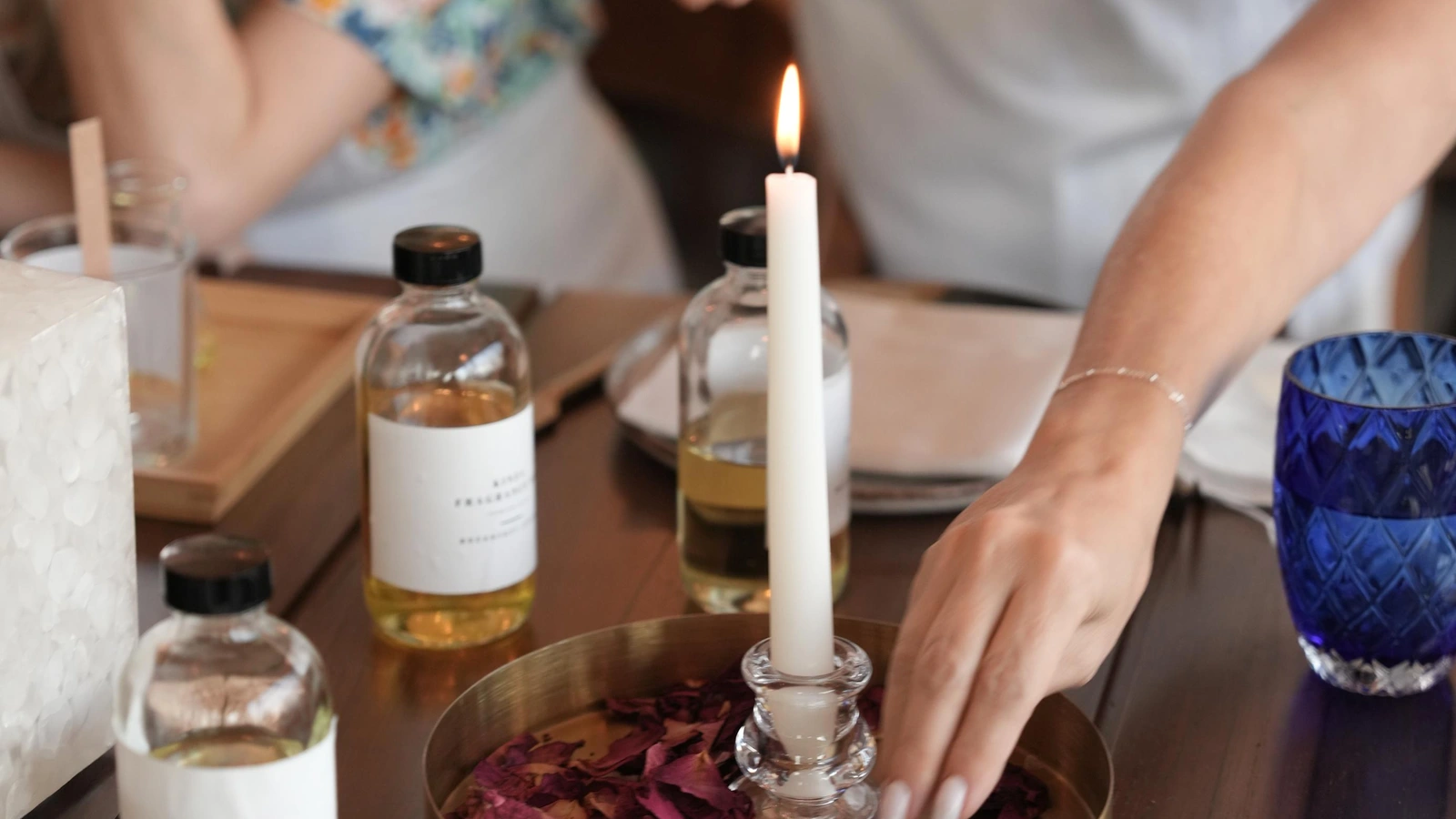 Friends at a candle making workshop in Dubai