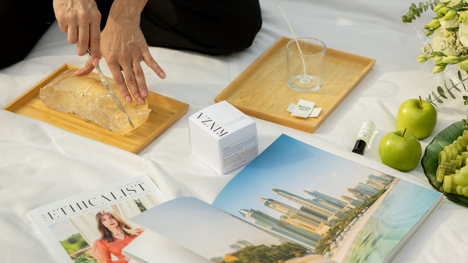 Luxury corporate networking event in Dubai featuring a premium live candle bar experience for executive guests